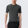 Boxy Slim Fit Ribbed T-Shirt – Washed Dark Mole