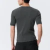 Boxy Slim Fit Ribbed T-Shirt – Washed Dark Mole