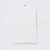Boxy Slim Fit Ribbed T-Shirt – White