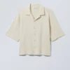Boxy Structure Resort Shirt – Dusty Beige