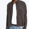 Boxy Structured Shirt – Checked Dark Brown