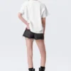 Boxy Studded Graphic T-Shirt – White – Gothic Face Print