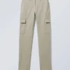 Brenda Slim Cargo Trousers – Beige