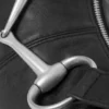 Buckle-Handle Faux Leather Hand Bag – Black