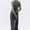 Buttoned Wrap-Effect Wool-Blend Cardigan – Grey