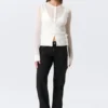 Buttoned Wrap-Effect Wool-Blend Cardigan – White
