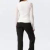 Buttoned Wrap-Effect Wool-Blend Cardigan – White