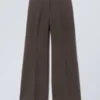 Cami Flared Tailored Trousers – Dark Brown