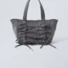 Canvas Bow Bag – Washed Grey