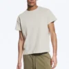Cap-Sleeved Boxy Cotton T-Shirt – Light Dusty Mole