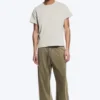 Cap-Sleeved Boxy Cotton T-Shirt – Light Dusty Mole