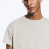 Cap-Sleeved Boxy Cotton T-Shirt – Light Dusty Mole