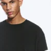Cap-Sleeved Boxy Cotton T-Shirt – Worn Black