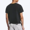 Cap-Sleeved Boxy Cotton T-Shirt – Worn Black