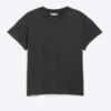 Cap-Sleeved Boxy Cotton T-Shirt – Worn Black