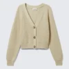 Chunky Cropped Cardigan – Beige