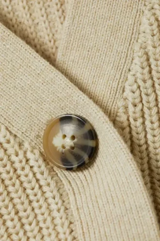 Chunky Cropped Cardigan – Beige