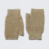 Chunky Fingerless Knitted Mittens – Sand Beige