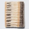 Chunky Fringed Scarf – Striped Beige
