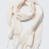 Chunky Fringed Scarf – White