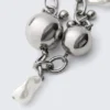 Chunky Pearl Charm Chain Necklace – Silver