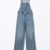Classic Cotton Denim Dungarees – Fresh Blue – Medium Blue