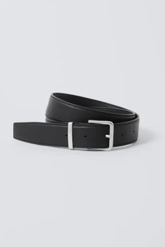 Classic Faux Leather Belt – Black