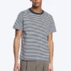 Classic Fit T-Shirt – White – Striped Navy