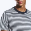 Classic Fit T-Shirt – White – Striped Navy