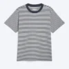 Classic Fit T-Shirt – White – Striped Navy