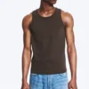 Classic Ribbed Tank Top – Dark Brown