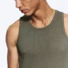 Classic Ribbed Tank Top – Light Dusty Khaki Green