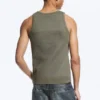 Classic Ribbed Tank Top – Light Dusty Khaki Green