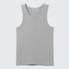 Classic Ribbed Tank Top – Light Grey Melange