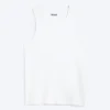 Classic Ribbed Tank Top – White