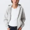 Classic Zip Hoodie – Grey Melange