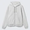 Classic Zip Hoodie – Grey Melange