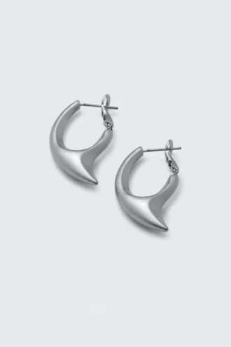 Claw Hoop Earrings – Silver