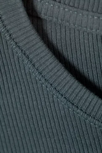 Close Fitted Rib T-Shirt – Dark Petrol