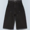 Cm X Lb Dunno Washed Black Unisex Carpenter Jorts – Washed Black | Cheap Monday Gb