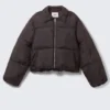 Collared Puffer Jacket – Dark Brown