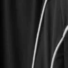 Contrast Piped Wide-Leg Track Trousers – Black