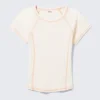 Contrast Stitch Fitted T-Shirt – Off-White – Orange Stitching