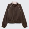 Contrast Track Jacket – Dark Brown