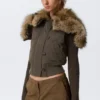 Convertible Hood Bomber Vest – Dark Grey