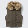 Convertible Hood Bomber Vest – Dark Grey