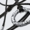 Cord Pendant Necklace – Silver – Black Cord
