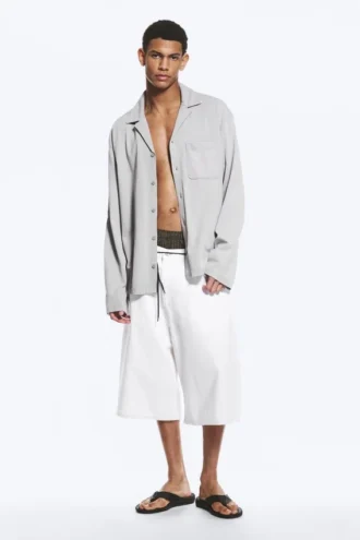 Cotton Lounge Shirt – Dusty Light Grey