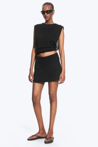 Cotton Mini Skirt – Black