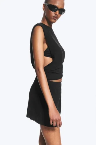 Cotton Mini Skirt – Black